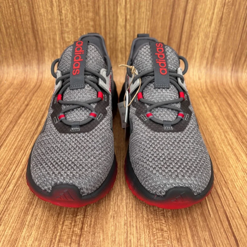 Adidas Kaptir 4.0‎ K Sneakers Kids Size 5 Grey Red IH1841 Cloudfoam Running NEW